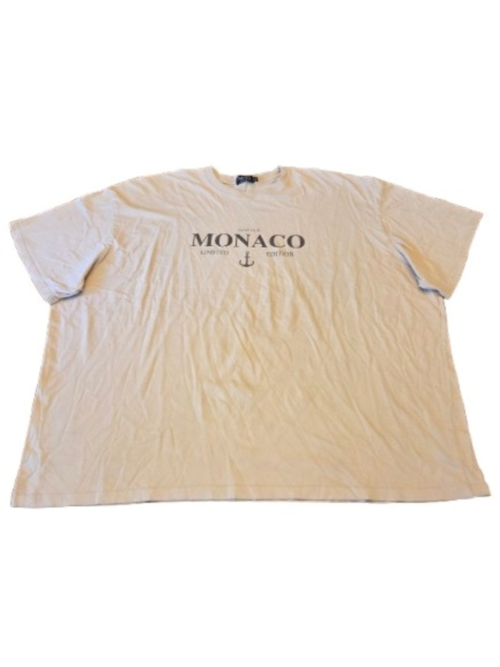 Boohoo Plus Cream Monaco Logo Crewneck Tee